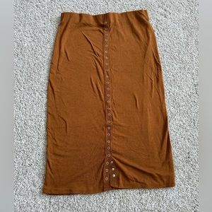 Snap front midi skirt